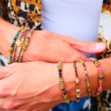 Bracelet TARANGA en turquoise, rhodonite ou rubis zoïsite – Énergie et équilibre