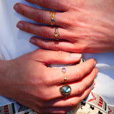 Bague réglable PAULA - Améthyste et Pierre de Lune - Intuition et Harmonie