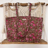 Maxi-cabas - couleurs marron et rose