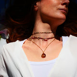 Collier JUSTINE Quartz Fumé - Ancrage et Protection