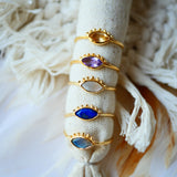Bague oeil réglable Pierre au choix - Iris