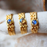 Bague réglable NIRMAL - Labradorite - Protection et Intuition