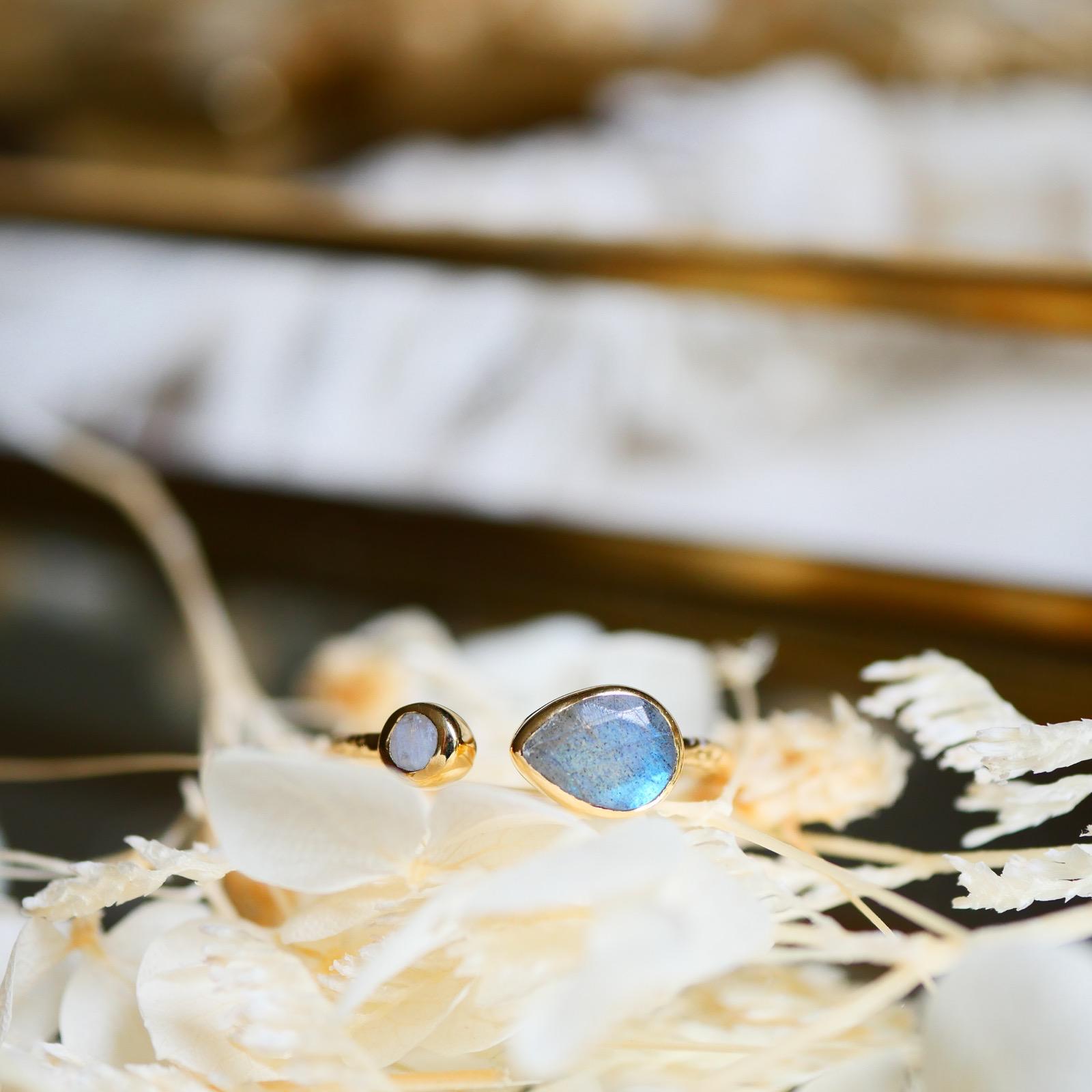ginandger bague paula pierre de lune et labradorite