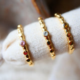 Bague réglable AMBAR - Tourmaline Multicolore - Équilibre et Joie