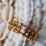 Bague réglable RANG - Tourmalines Multicolores - Équilibre et Joie