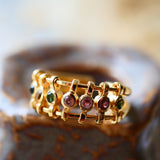 Bague réglable RANG - Tourmalines Multicolores - Équilibre et Joie