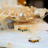 Boucles d'oreilles Drishti (pierre au choix)