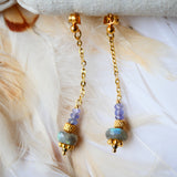 Boucles d'oreilles NEER - Tanzanite et Labradorite - Intuition et Protection