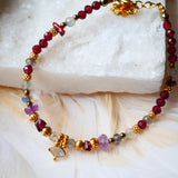 Bracelet oeil SANCHAR - Grenat, Labradorite, Améthyste - Protection et Intuition