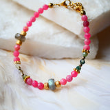 Bracelet SUKOON – Rhodonite et agate indienne pour harmonie et apaisement