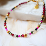 Bracelet OORJA - Grenat, Séraphinite, Rubellite, Labradorite - Vitalité et Protection