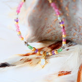 Bracelet PREM en tourmaline rose, améthyste & pierre de lune – Amour et intuition