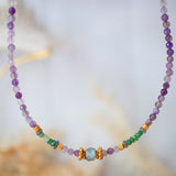 Collier MANAS en améthyste, tsavorite et labradorite – Sérénité & clarté mentale