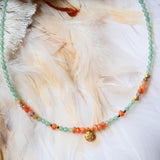 Collier SAANJEEVANI - Aventurine, Pierre de Soleil, Trèfle - Chance et Vitalité