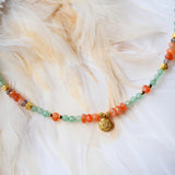 Collier SAANJEEVANI - Aventurine, Pierre de Soleil, Trèfle - Chance et Vitalité