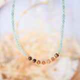 Collier HRIDAYA en tourmaline rose, aventurine et andalousite – Amour & alignement intérieur