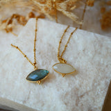 Collier oeil Mahakali Pierre de Lune ou Labradorite