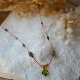 Collier Cordon Palak Trèfle Péridot