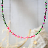 Collier JAGMAG - Rubis Zoisite, Hématite, Rhodonite - Vitalité et Harmonie