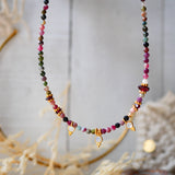 Collier SHUDDHI - Tourmaline, Grenat, Pierre de Lune - Purification et Passion
