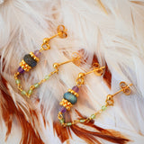 Doubles boucles d'oreilles Dyumna peridot