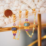 Doubles boucles d'oreilles Dyumna peridot
