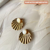 Boucles d'oreilles Elyssa Nacre - Braderie Parfaites