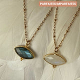 Collier Mahakali Labradorite ou Pierre de lune arc-en-ciel - Braderie Parfaites