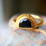 Bague réglable Oditi Onyx Noir