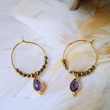 Boucles d'oreilles Pipa Améthyste