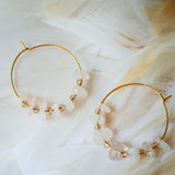 Boucles d'oreilles Prisca Quartz Rose