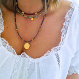 Collier Paola - pierre Grenat et labradorite