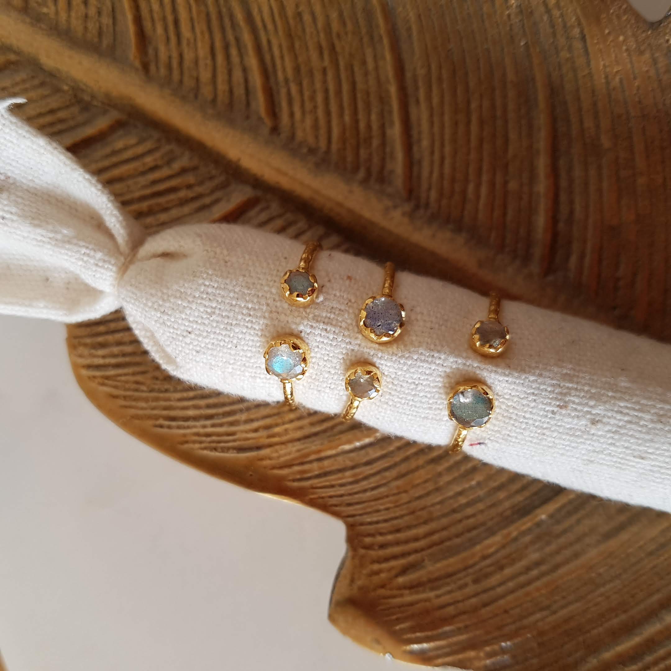 Bague réglable pierre labradorite