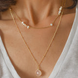 Collier Justine pierre Quartz rose