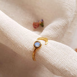 Bague réglable Labradorite - Lune