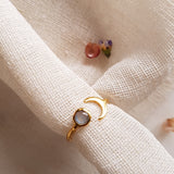 Bague réglable Labradorite - Lune