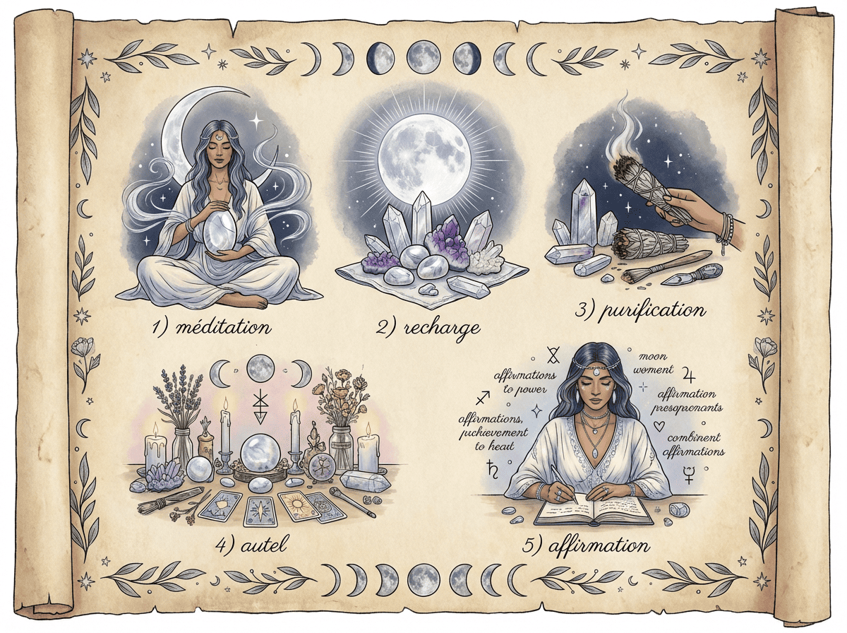 rituels de pleine lune avec ses pierres