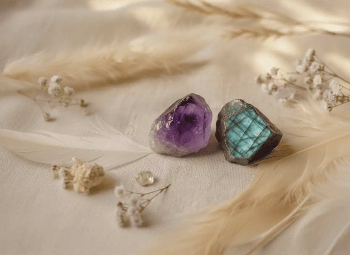 Association améthyste et labradorite : bracelet en lithothérapie
