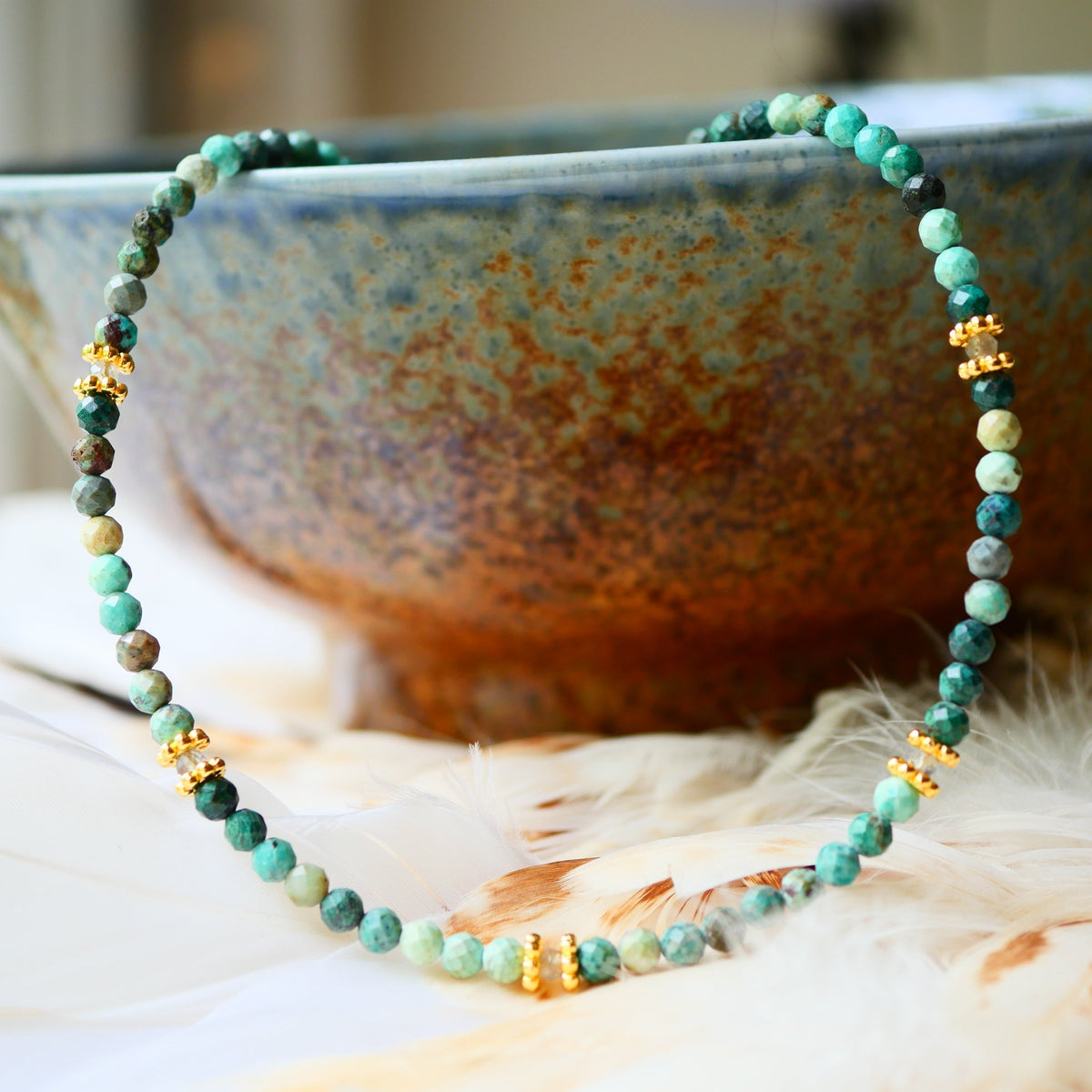 Turquoise et labradorite associées en bijoux Ginandger pour la protection et la vérité