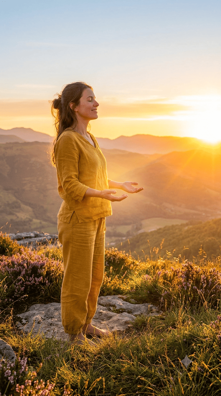 Pierres naturelles dorées pour le chakra du plexus solaire – citrine, œil de tigre et ambre baignées de lumière solaire