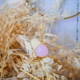 Collier Justine pierre Quartz rose