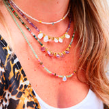 Collier SAMUDRA en aventurine, tourmaline rose et pierre de lune – Harmonie & intuition