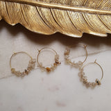 Boucles d'oreilles Prisca Quartz rutile