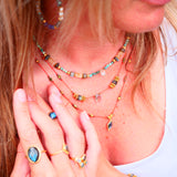 Collier AARAMBH en turquoise, labradorite et citrine – Protection & nouveaux départs