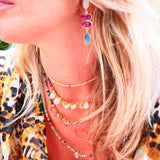 Boucles d’oreilles RATRI en pierre de lune, rubis indien & labradorite – Intuition et énergie féminine
