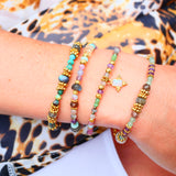 Bracelet PREM en tourmaline rose, améthyste & pierre de lune – Amour et intuition