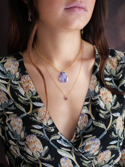 Collier Aatma opale morado