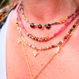 Collier SURYA en tourmaline, tsavorite et pierre de lune – Lumière & vitalité