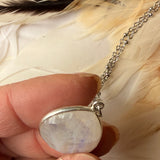 Collier Justine Pierre de lune ou Labradorite argenté - Parfaites Imparfaites