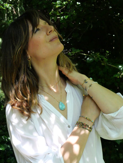 Bracelet labradorites et apatites - Disha